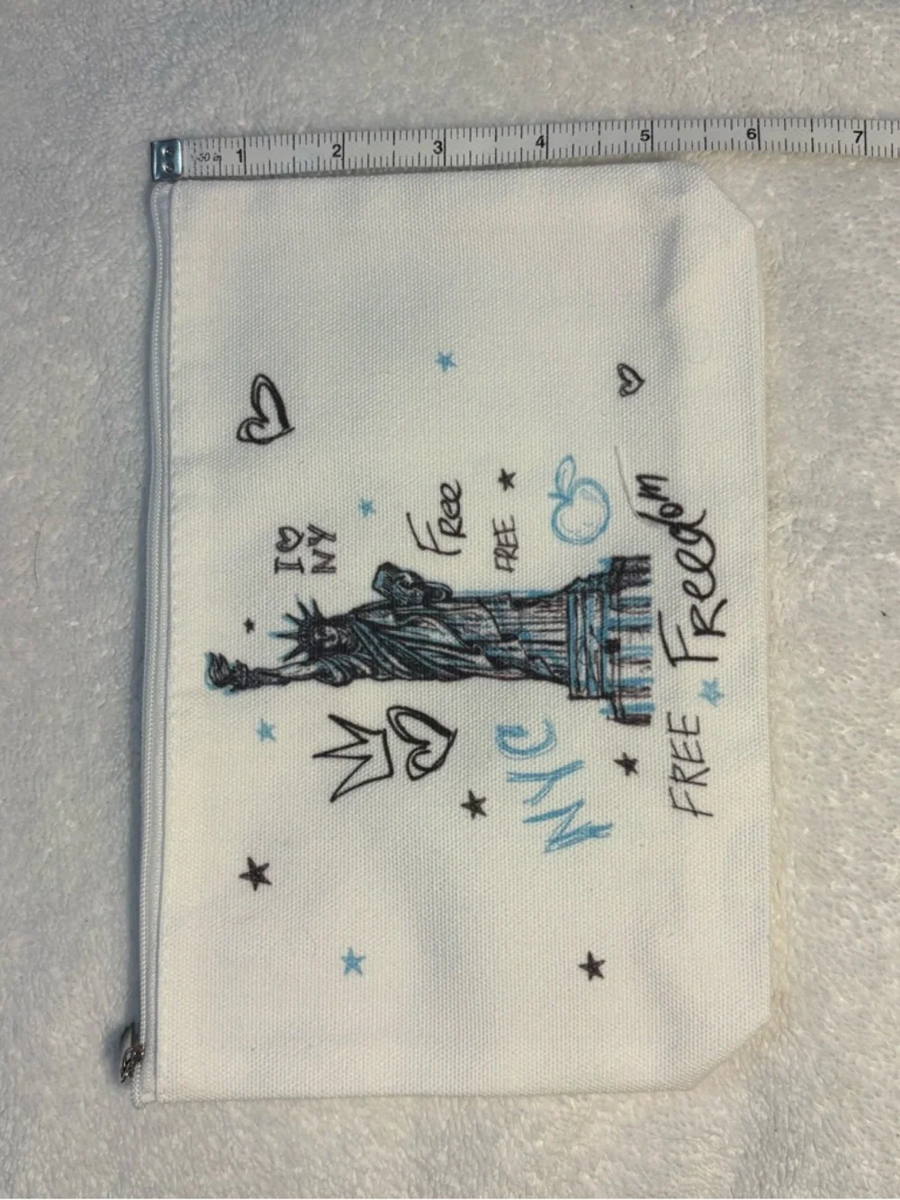 NEW New York City themed makeup cosmetics bag Statue of Liberty Line Art NYC